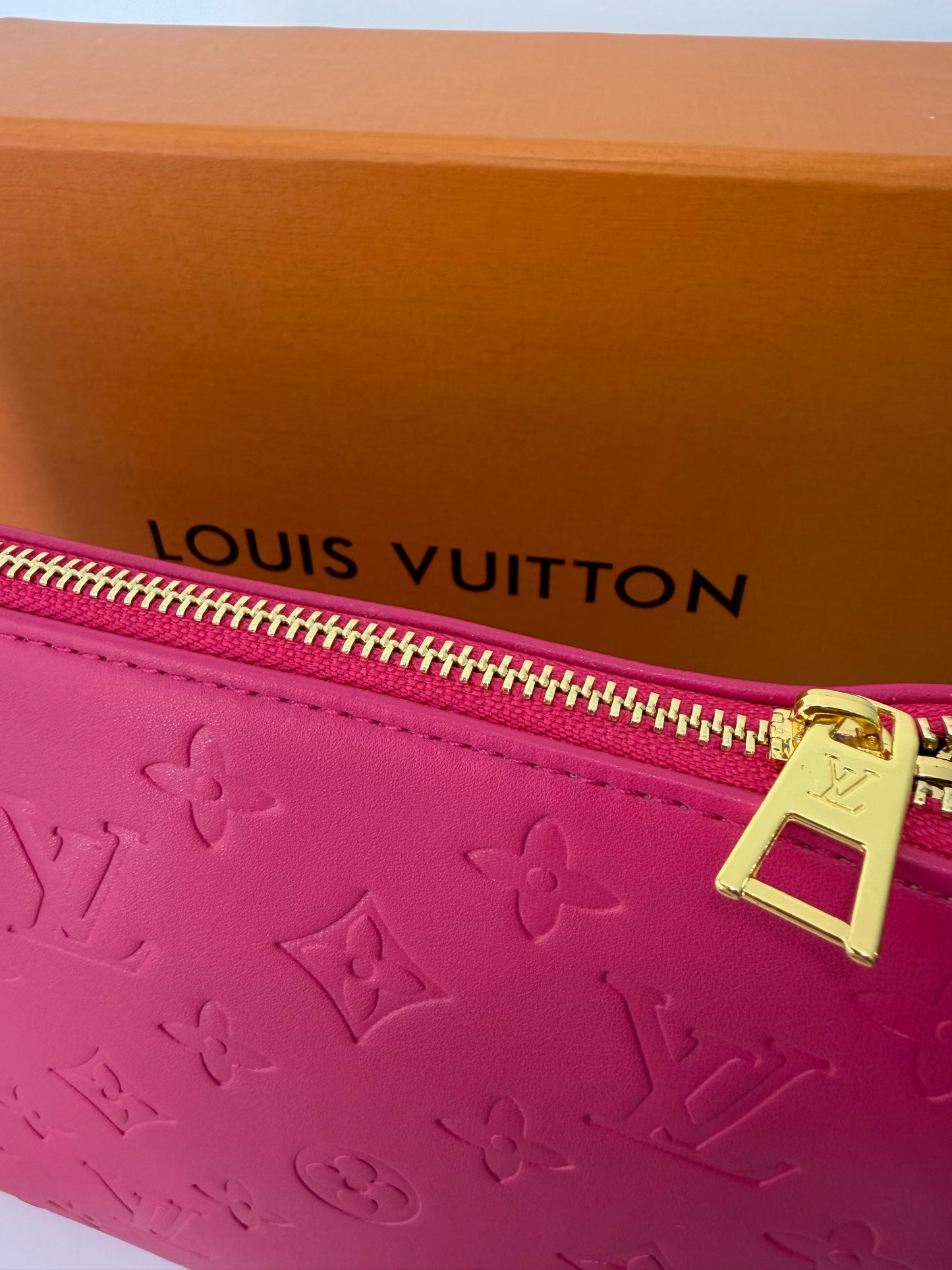 LOUIS VUITTON Embossed Monogram Coussin PM Pink