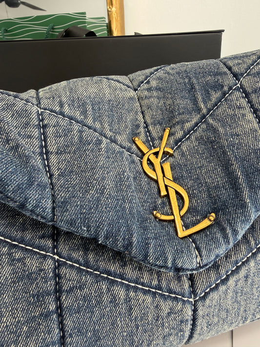 YSL Denim Puffer Tote