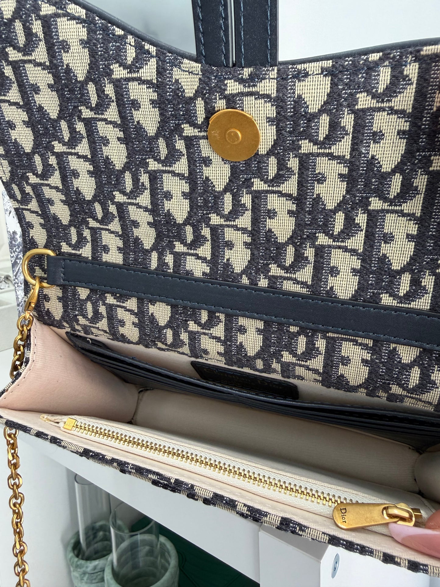 CHRISTIAN DIOR Oblique Saddle Chain Bag