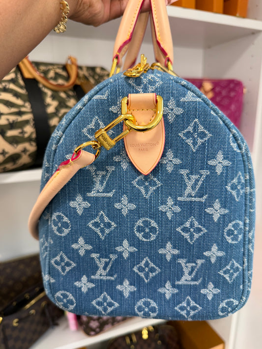 LOUIS VUITTON Denim Speedy 30