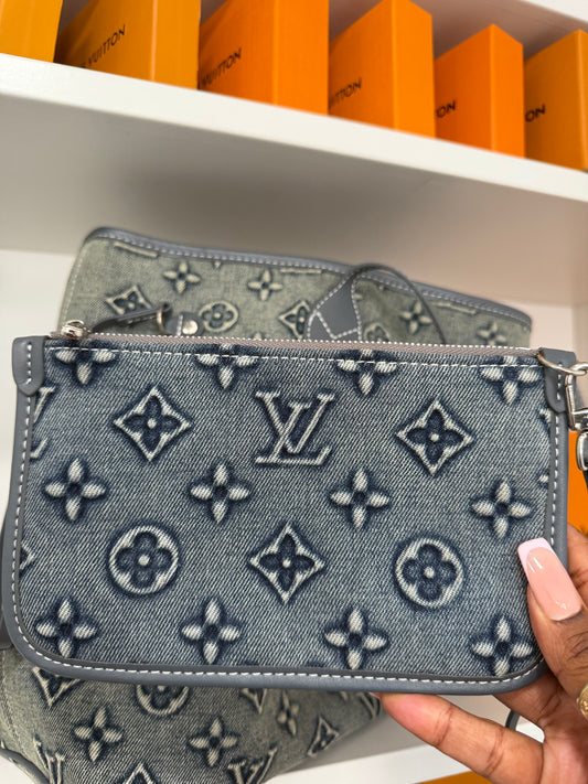 LOUIS VUITTON Denim Washed Neverfull GM