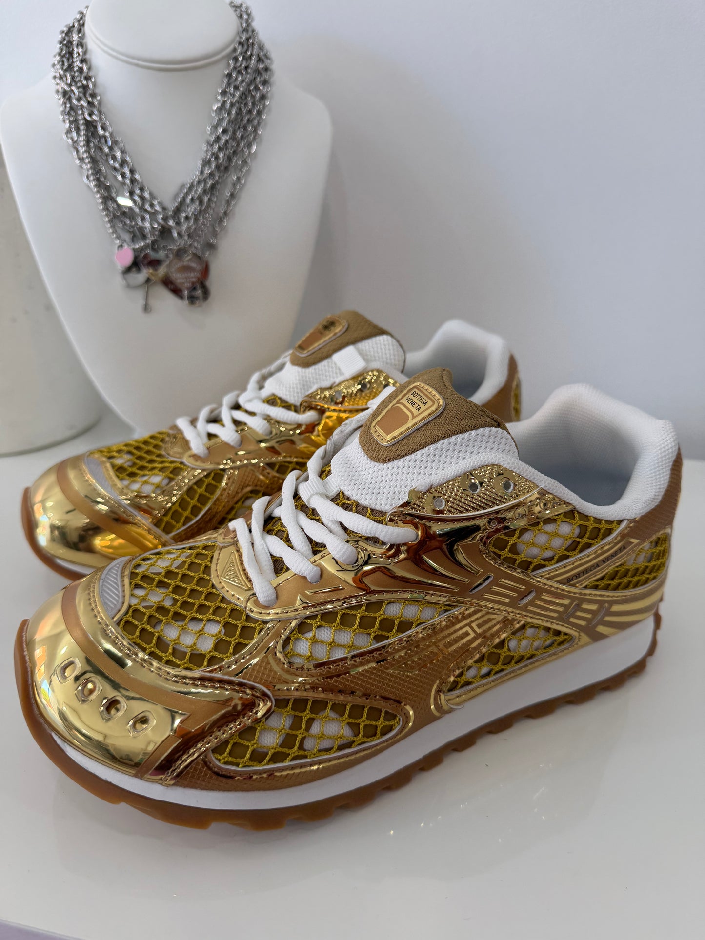 Bottega Veneta Orbit Sneakers (Gold)
