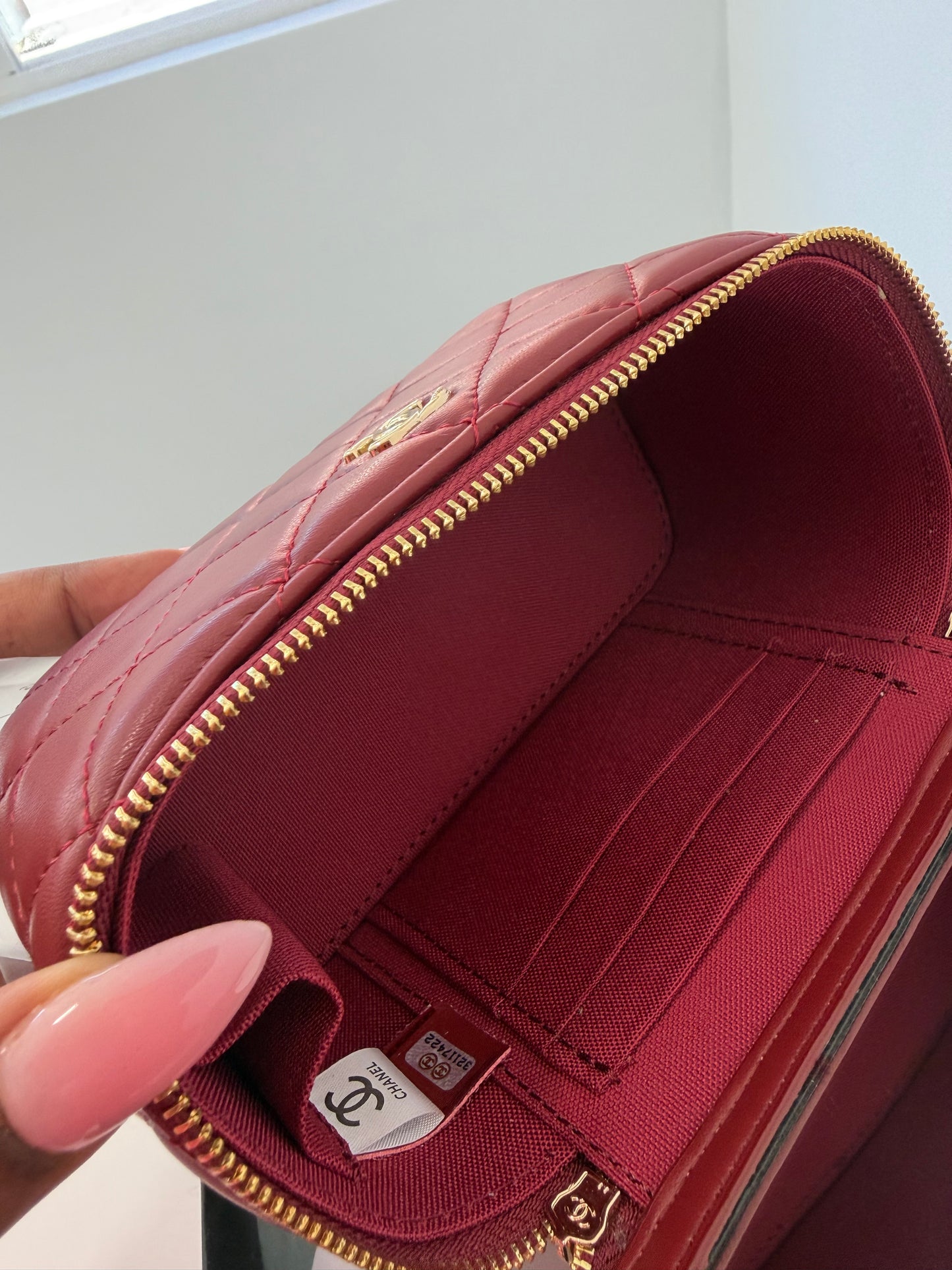 CHANEL Quilted Burgundy Crossbody (with top handle)