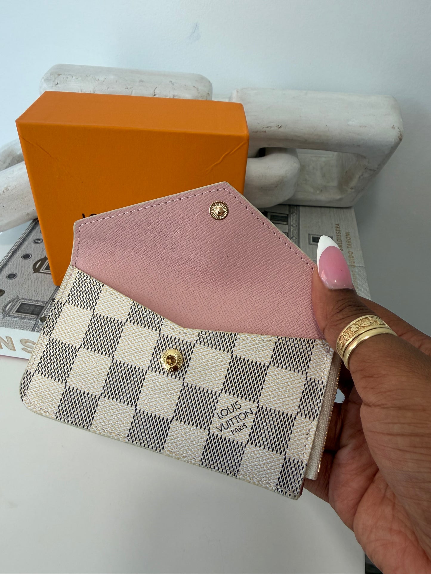 LIUIS VUITTON DAMIER AZUR Keychain Wallet