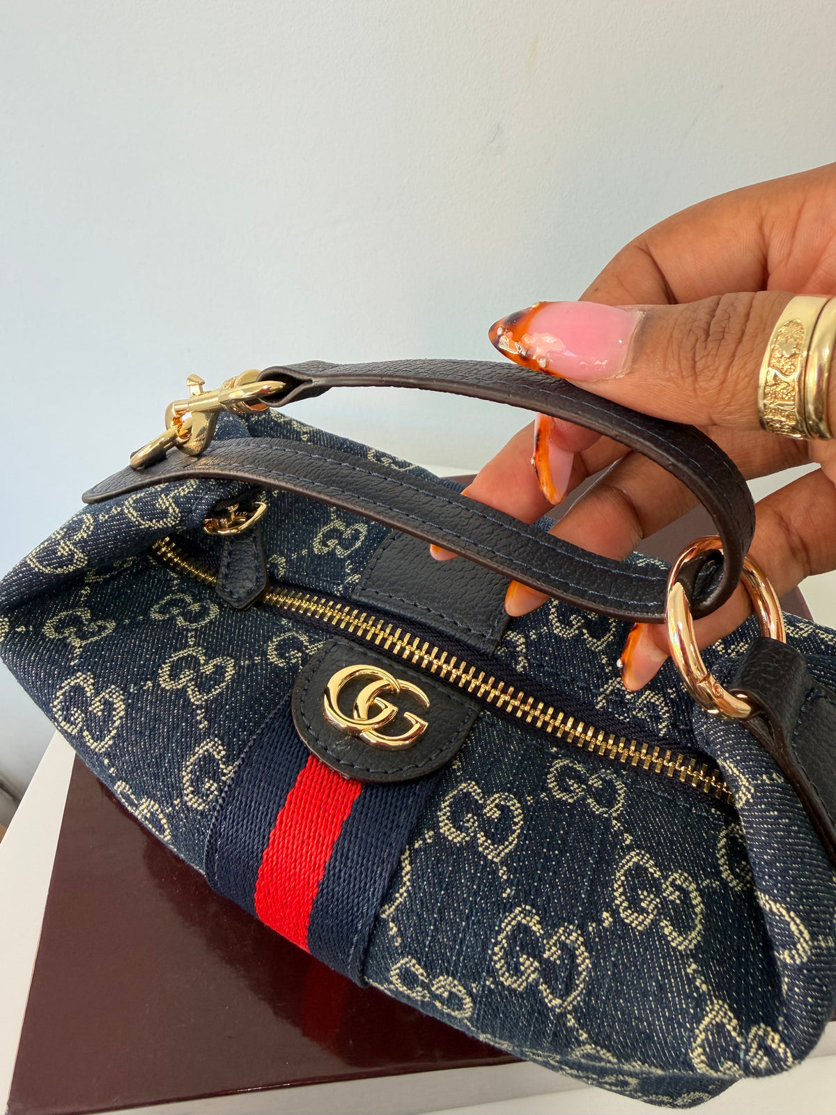 GUCCI J Mini Top Handle Bag (Blue)