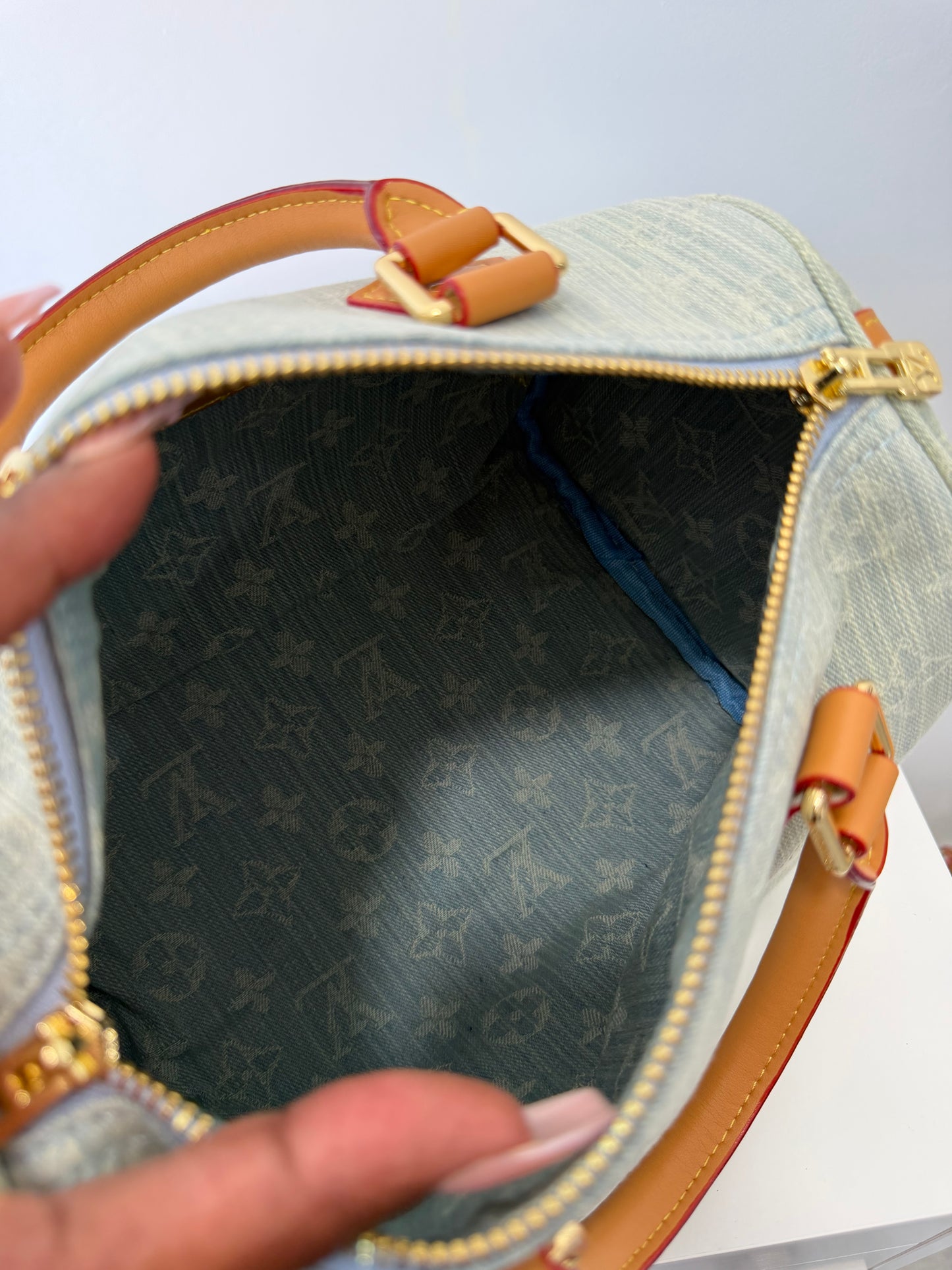LOUIS VUITTON Washed Denim Speedy 25