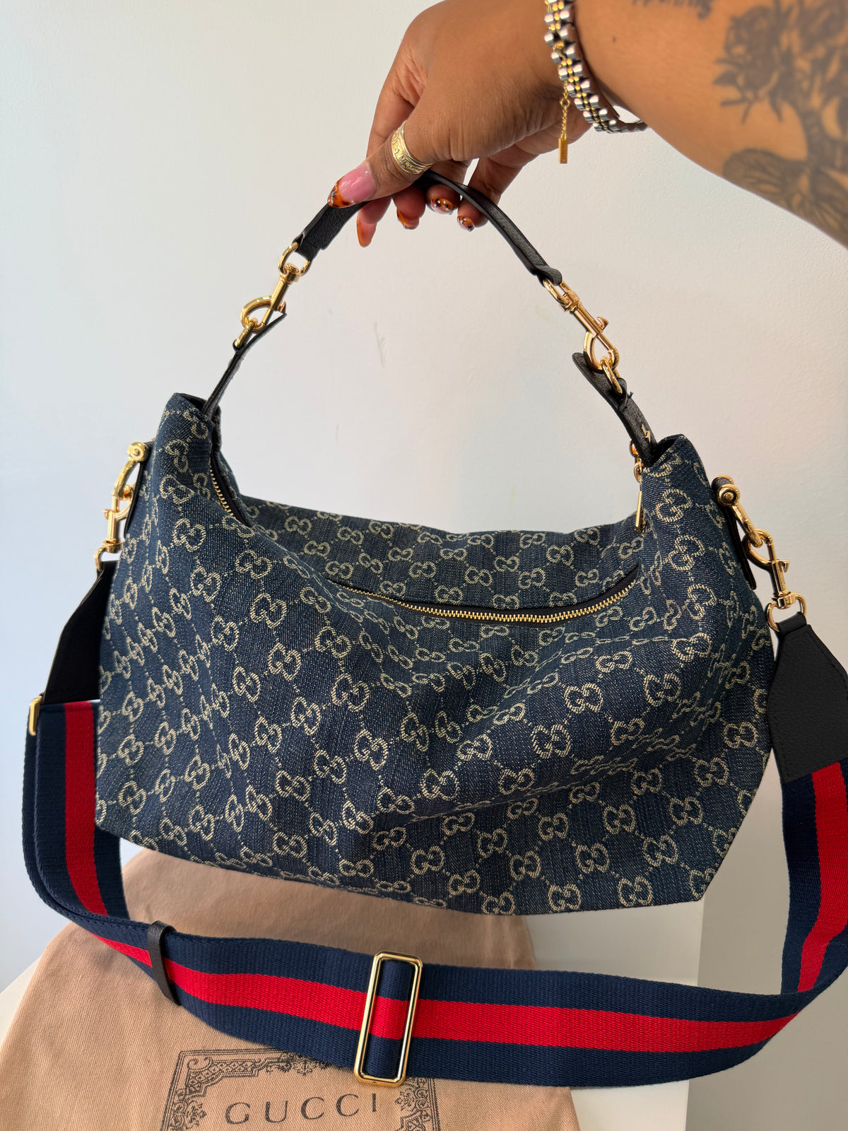 Gucci Brera Large Tote (Blue)
