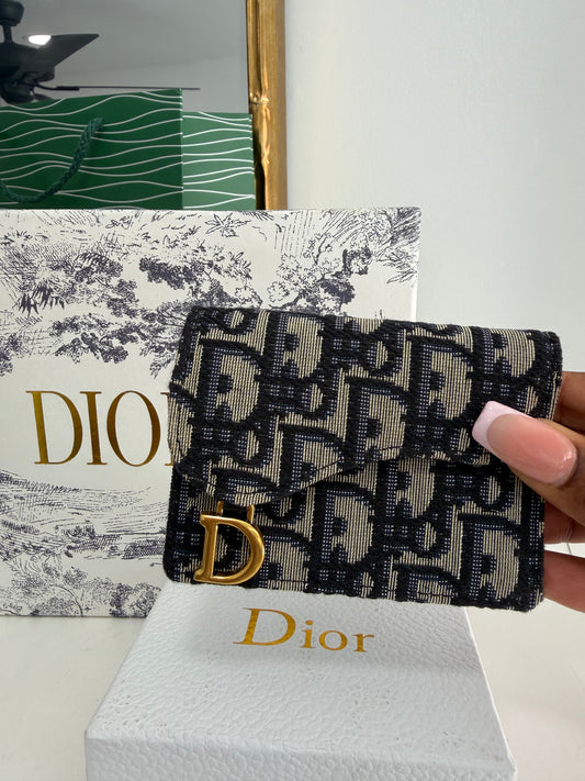 CHRISTIAN DIOR Saddle Bloom Card Holder