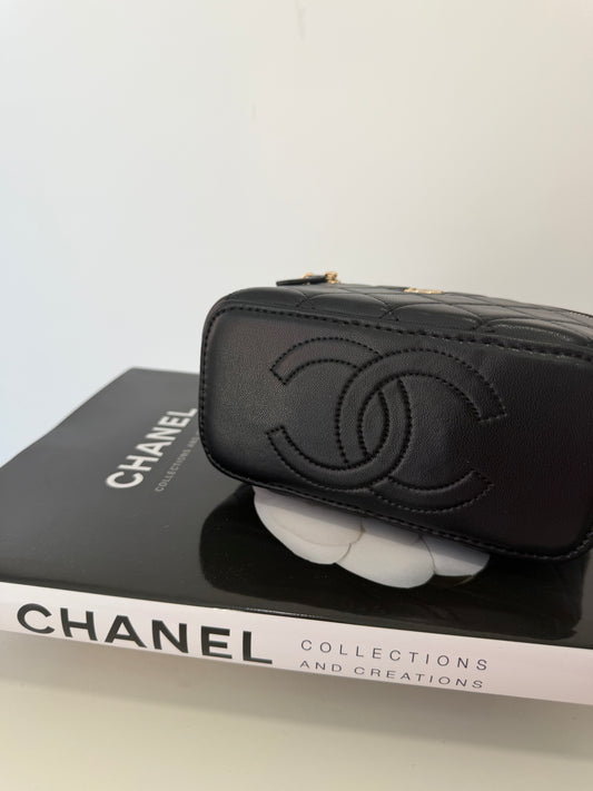 CHANEL Quilted Black Crossbody (with top handle)