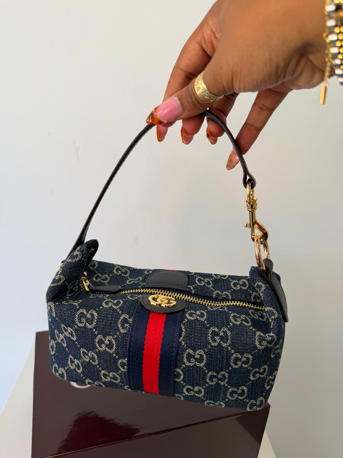 GUCCI J Mini Top Handle Bag (Blue)