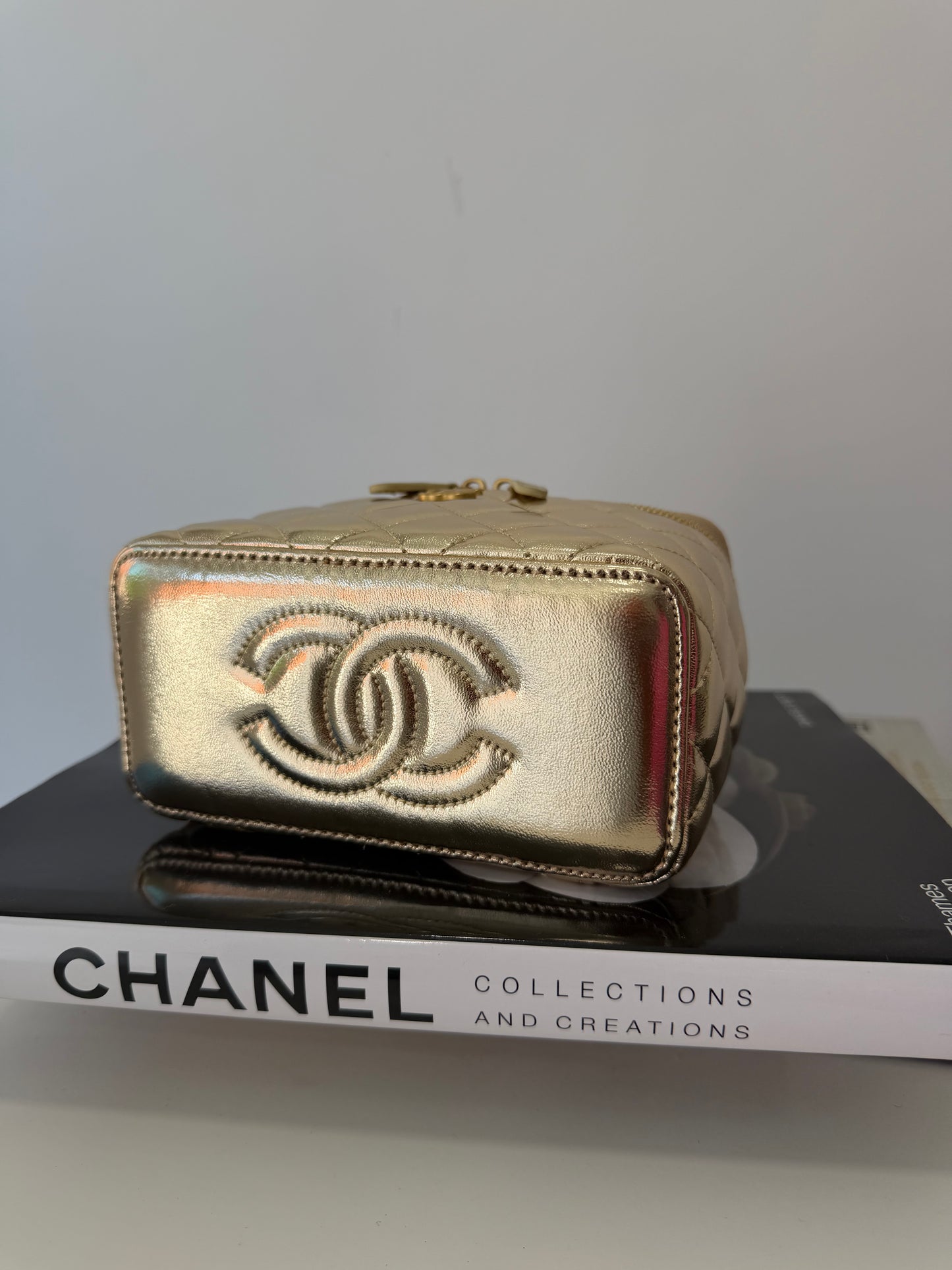 CHANEL Quilted Metallic Gold Crossbody