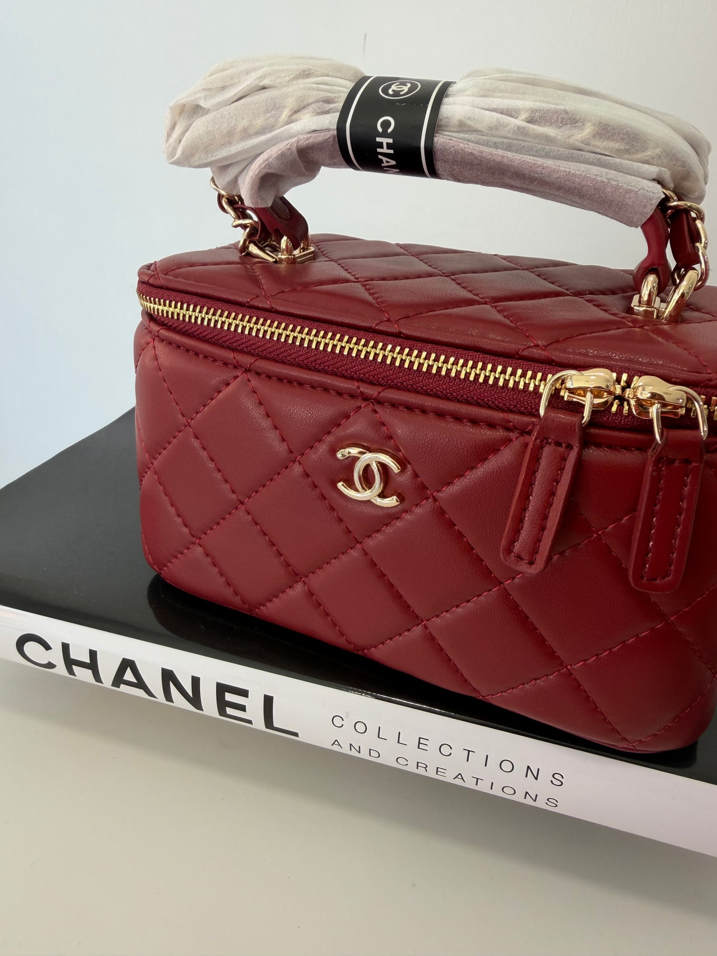 CHANEL Quilted Burgundy Crossbody (with top handle)