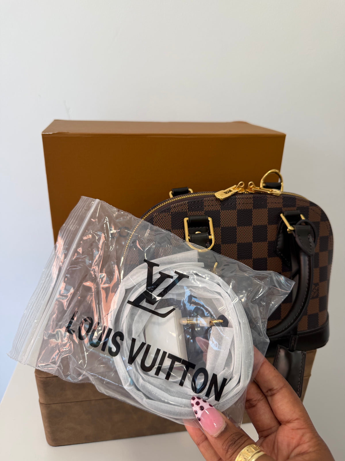 LOUIS VUITTON Alma BB (Damier Ebene)