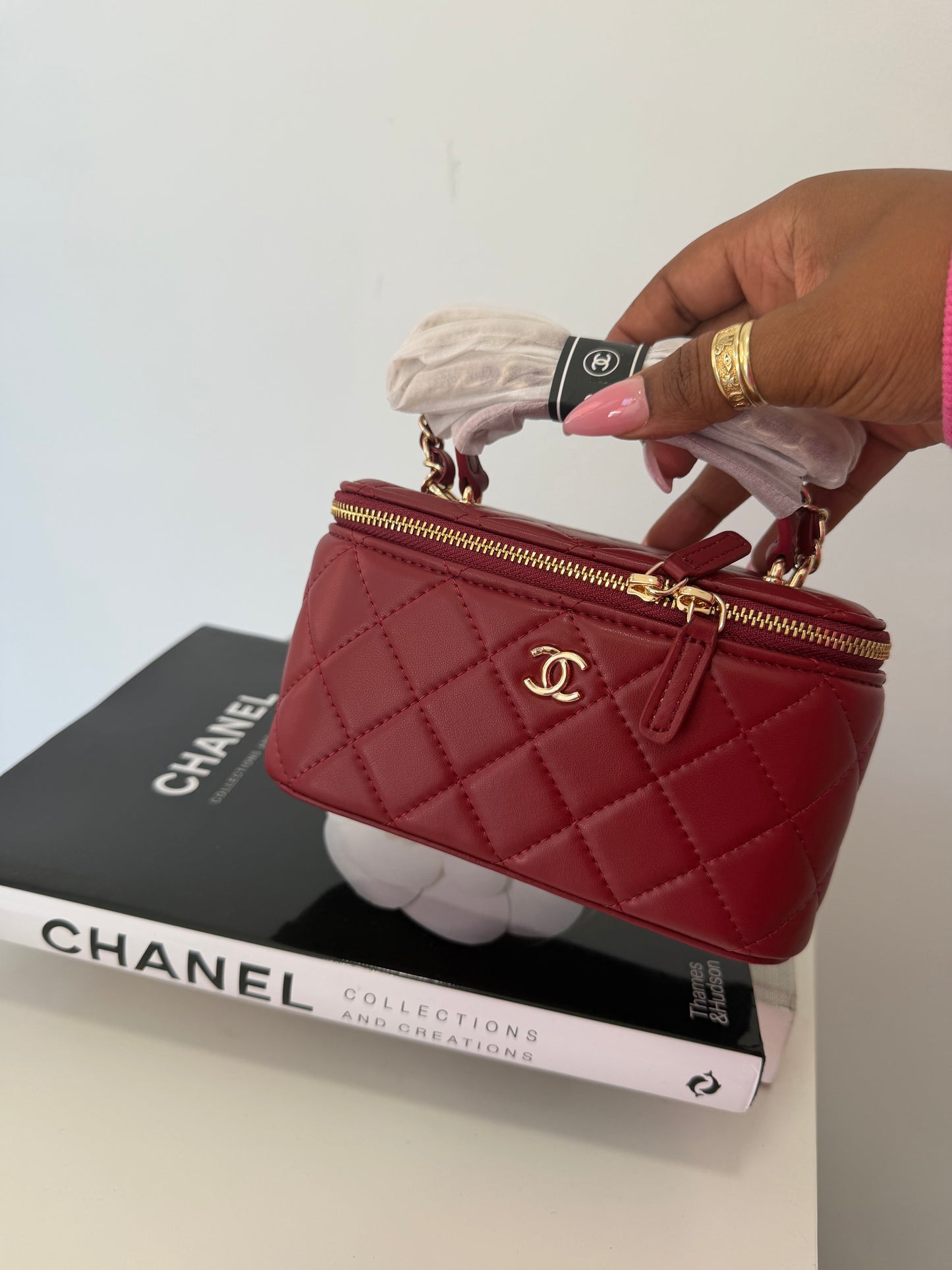 CHANEL Quilted Burgundy Crossbody (with top handle)
