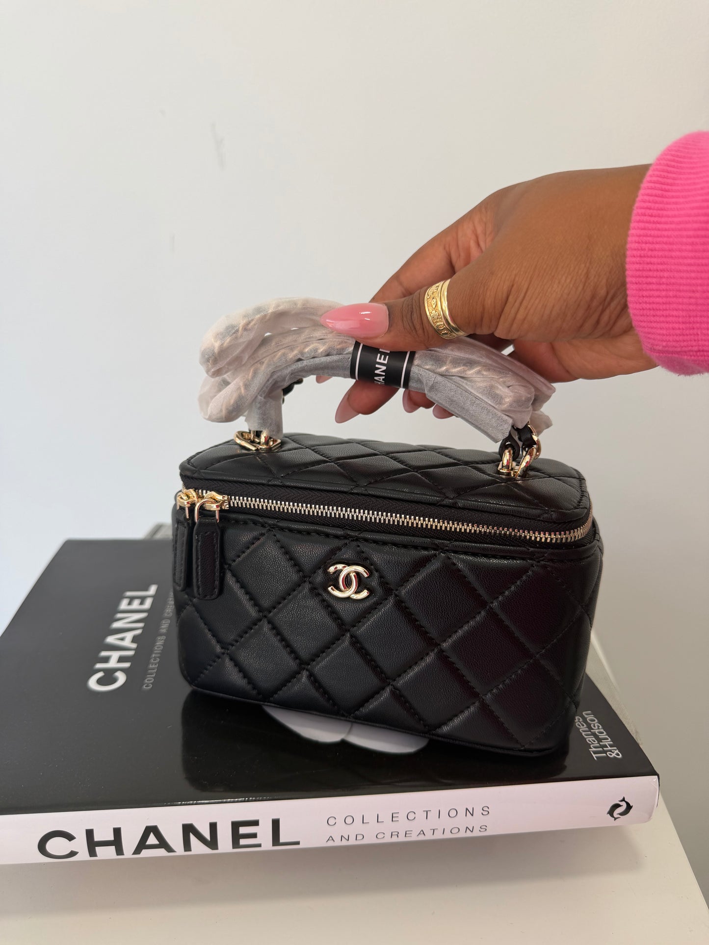 CHANEL Quilted Black Crossbody (with top handle)