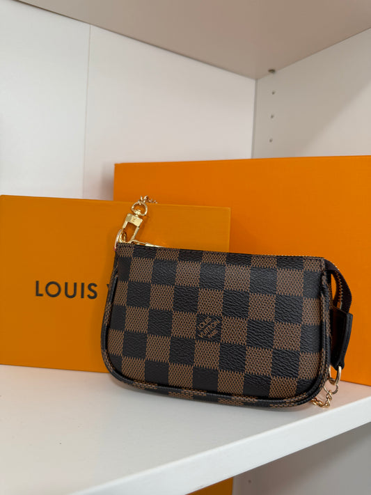 LOUIS VUITTON Mini Pouchette (Damier Ebene)