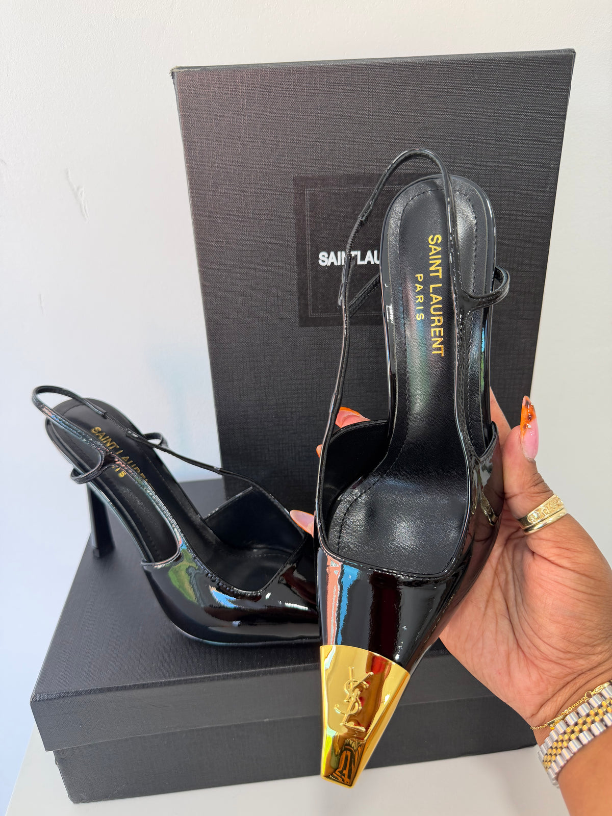 YSL Jeanne Slingback Pumps