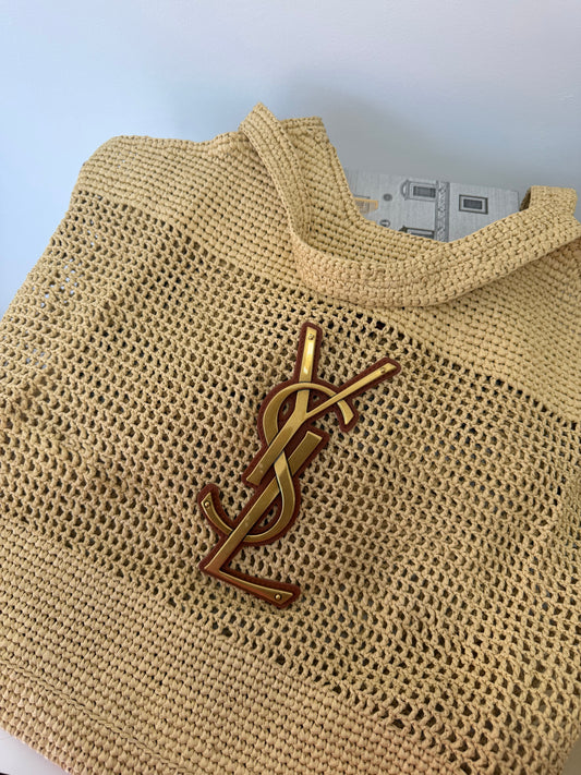 YSL Raffia Tote