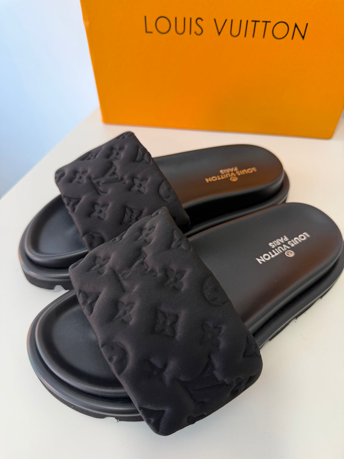 LOUIS VUITTON Monogram Nylon Slides