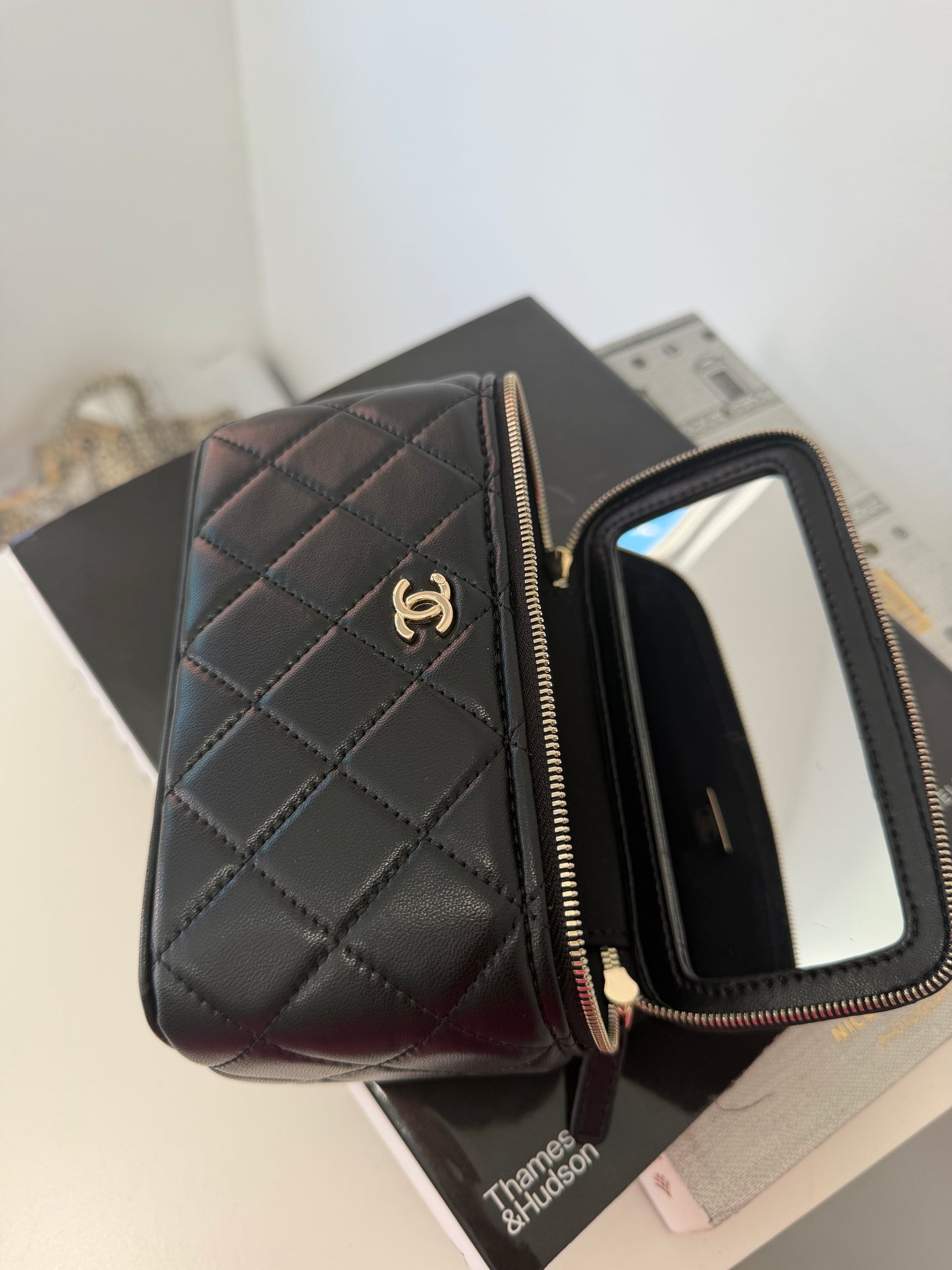 CHANEL Quilted Black Crossbody (with top handle)