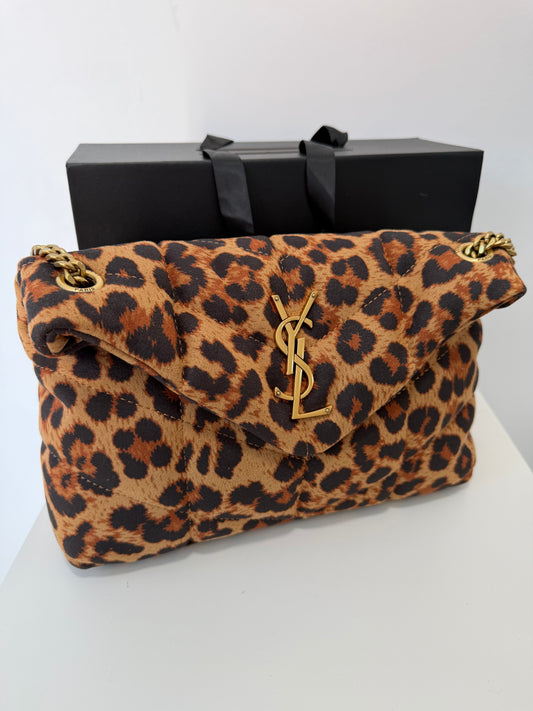 YSL Leopard Cassandre Chain Tote