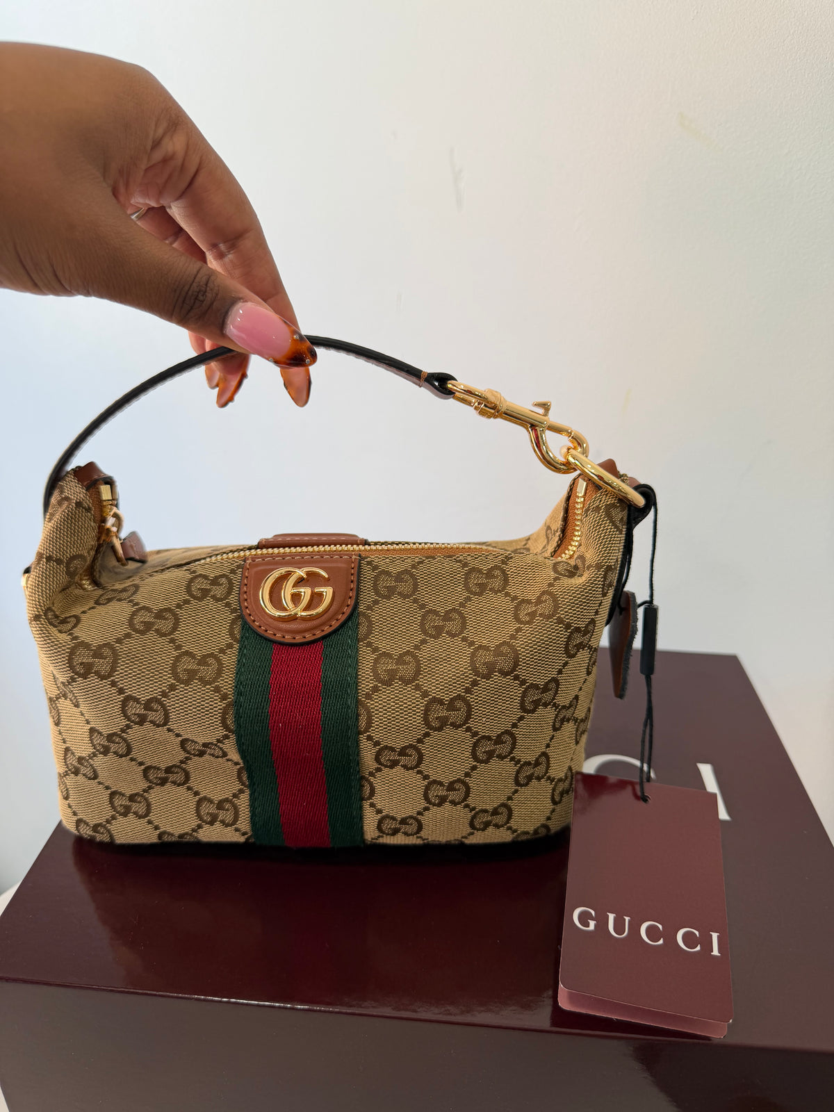 GUCCI J Mini Top Handle Bag (Brown)