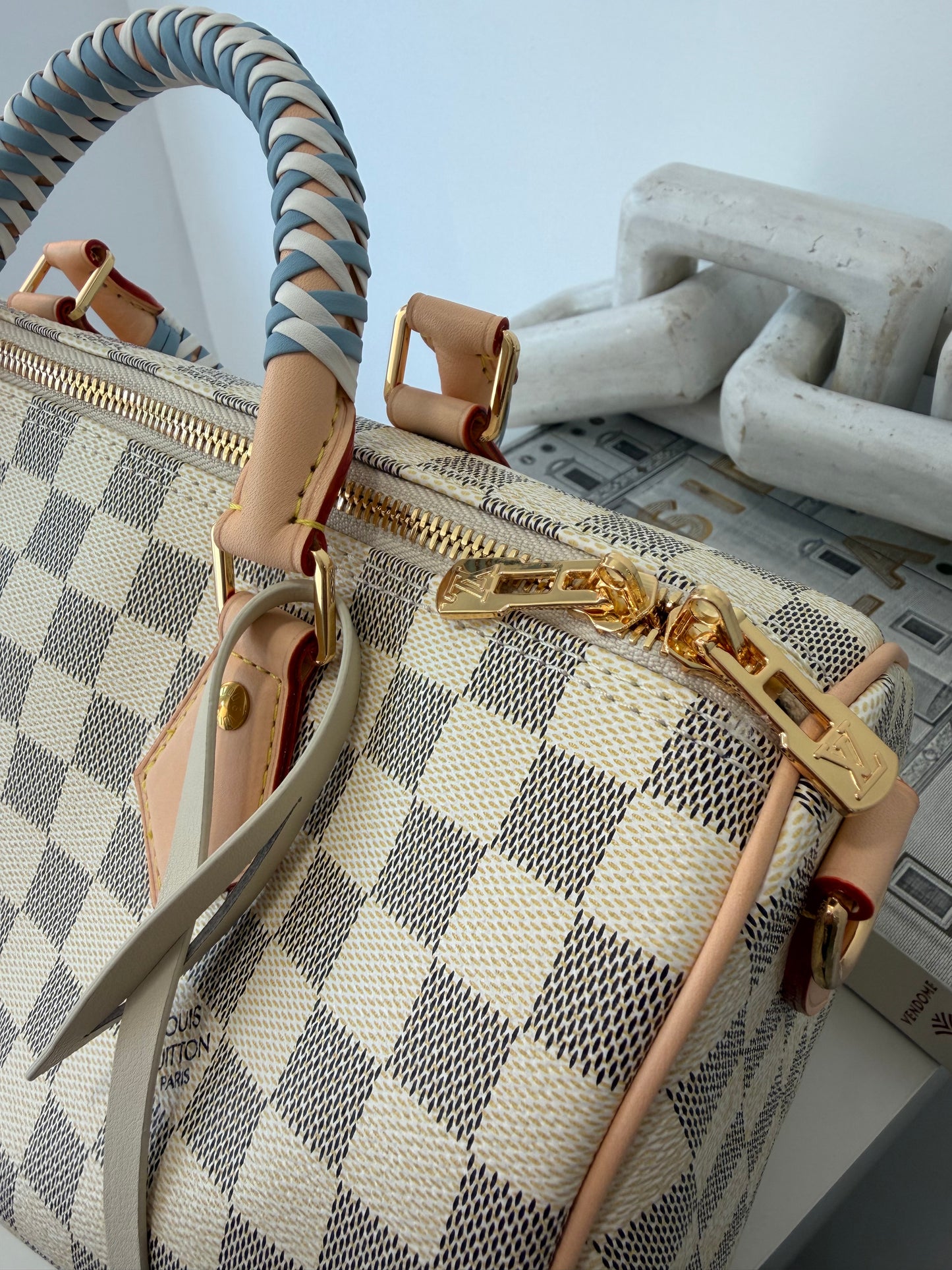 LOUIS VUITTON Speedy Bandoulière 30 (Damier Azur)