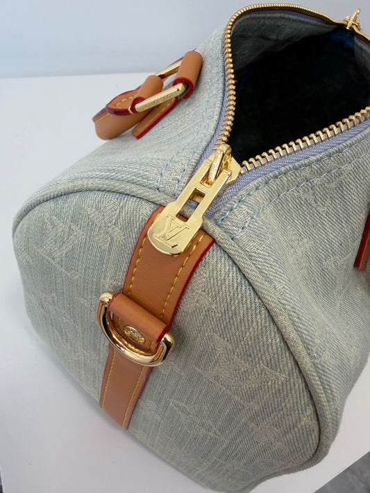 LOUIS VUITTON Washed Denim Speedy 25