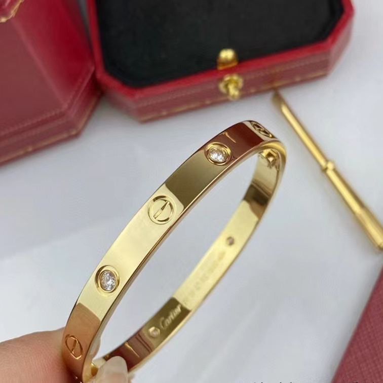 Cartier Bangle (Gold w| Diamond)