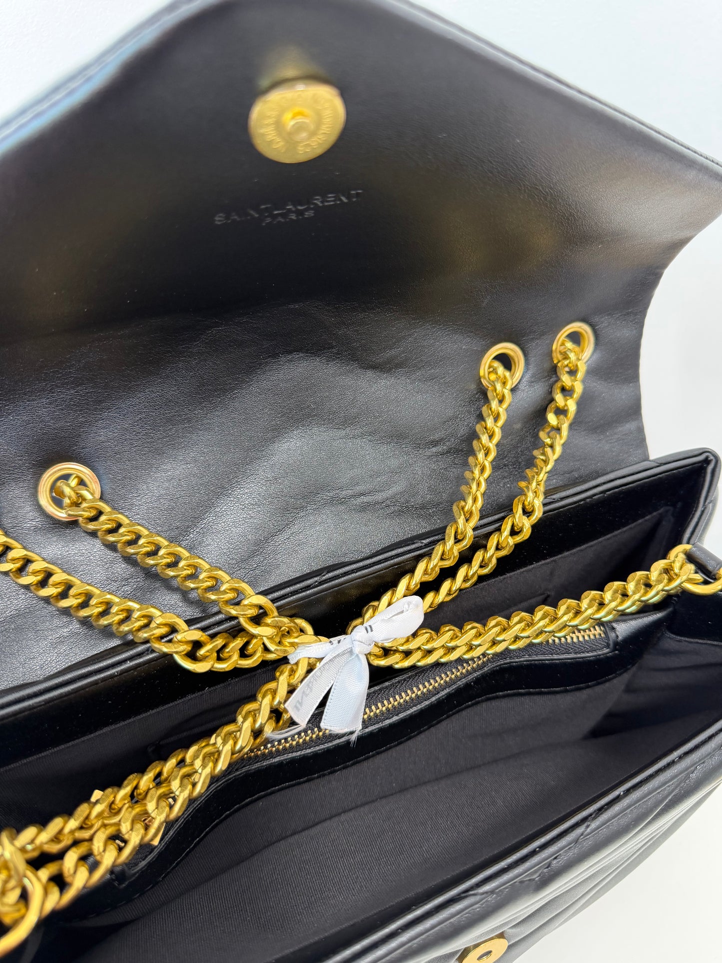 YSL Calfskin Quilted Tote XL (black/gold)