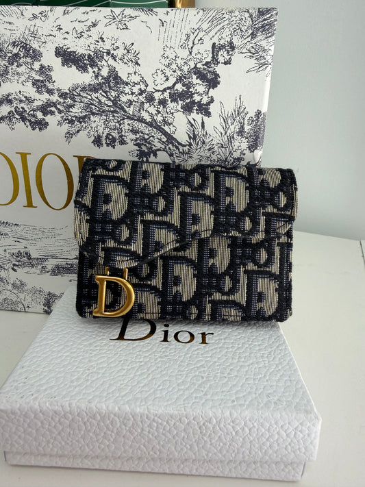 CHRISTIAN DIOR Saddle Bloom Card Holder