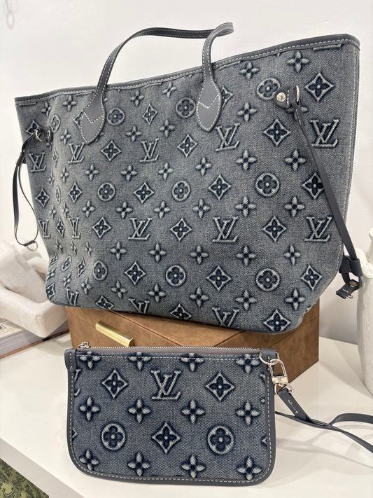 LOUIS VUITTON Denim Washed Neverfull GM