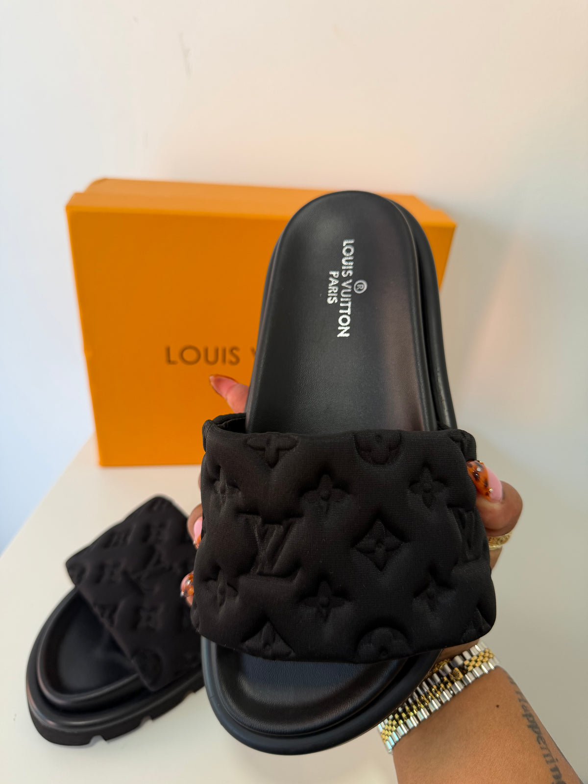 LOUIS VUITTON Monogram Nylon Slides