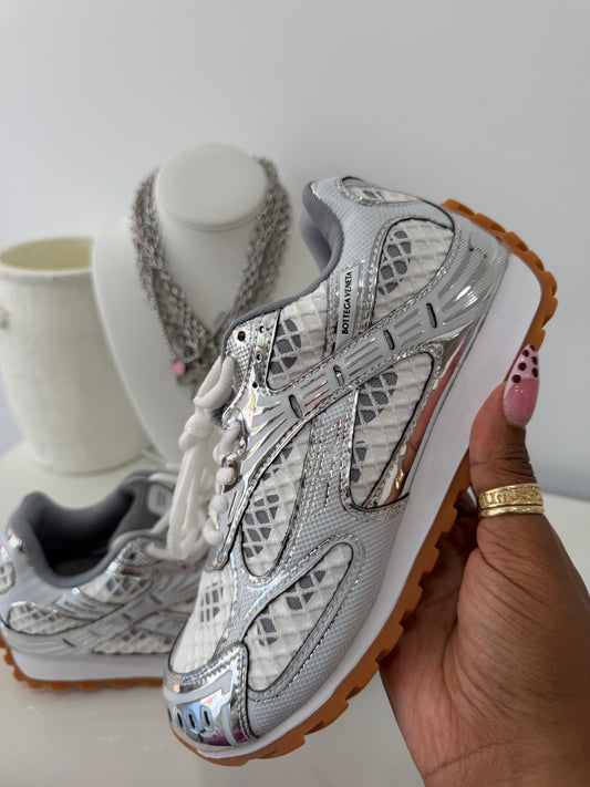 Bottega Veneta Orbit Sneakers (Silver)
