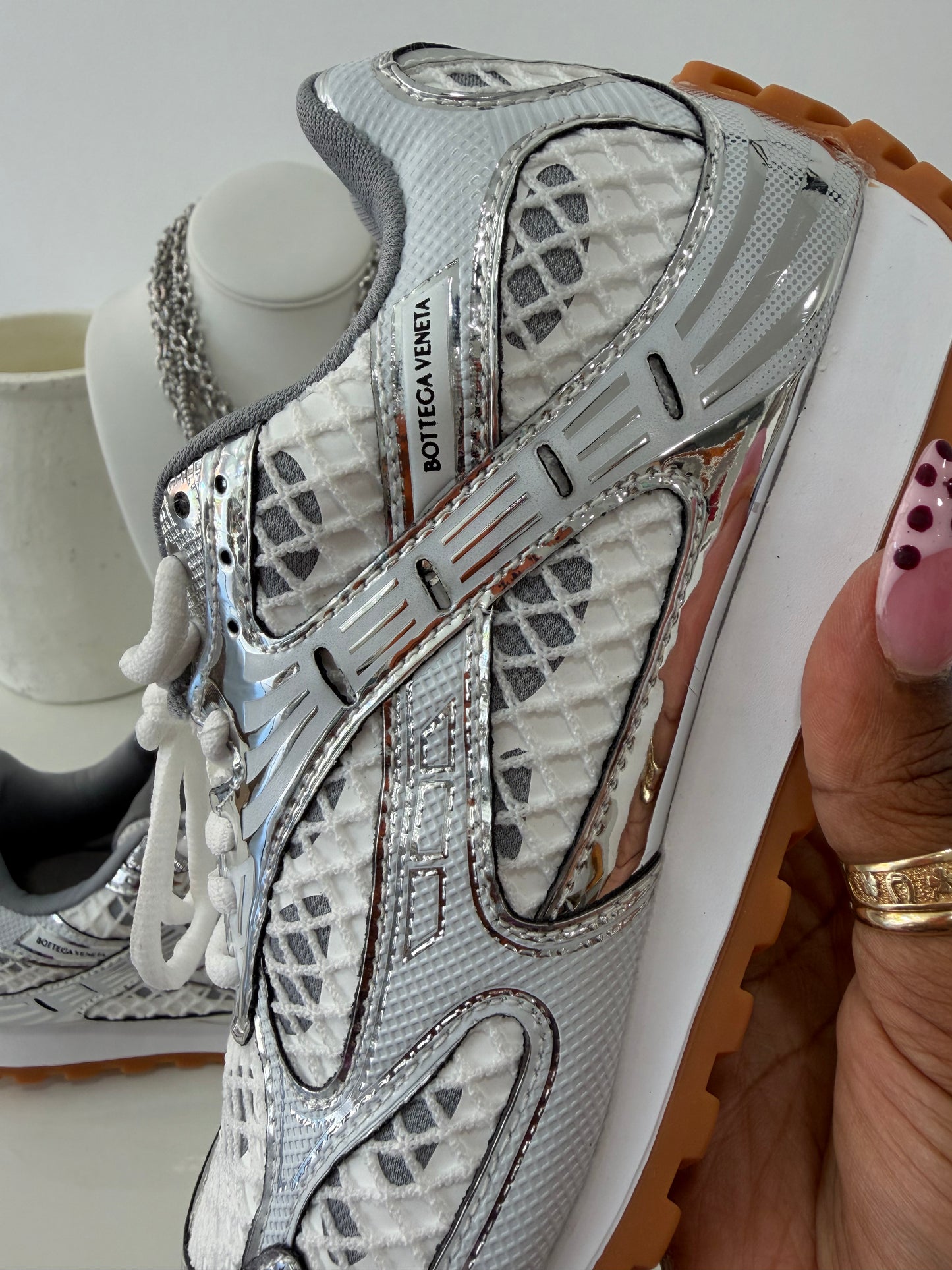 Bottega Veneta Orbit Sneakers (Silver)
