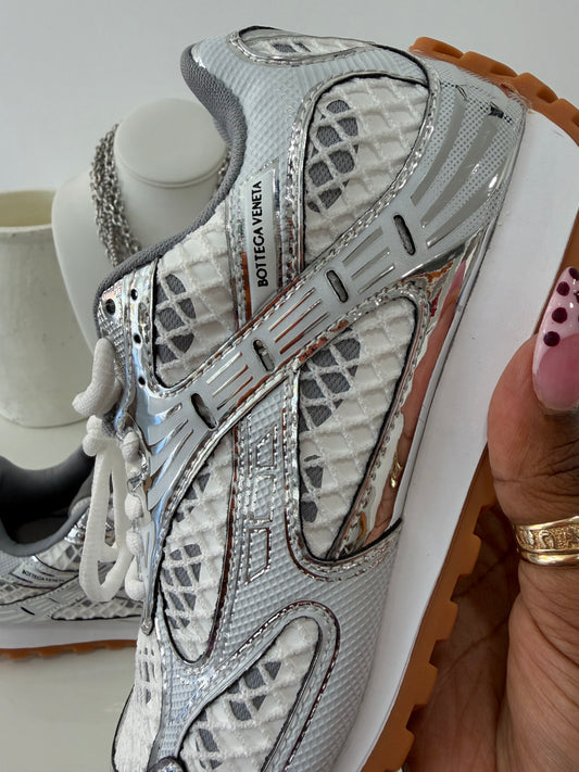 Bottega Veneta Orbit Sneakers (Silver)