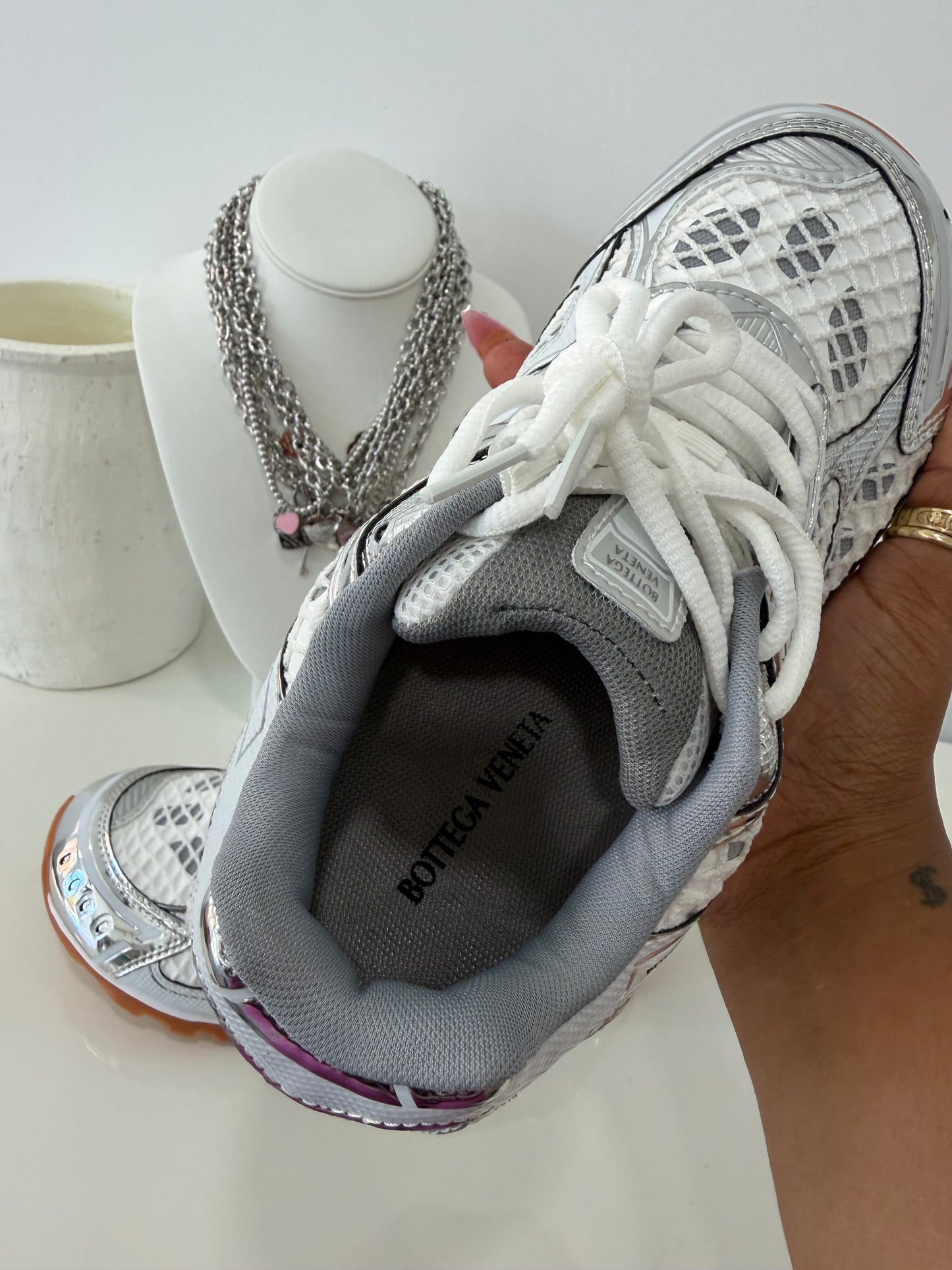 Bottega Veneta Orbit Sneakers (Silver)