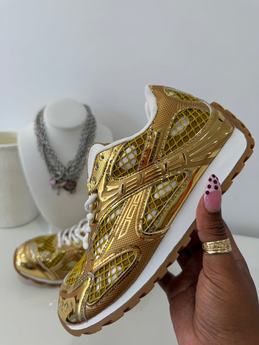Bottega Veneta Orbit Sneakers (Gold)