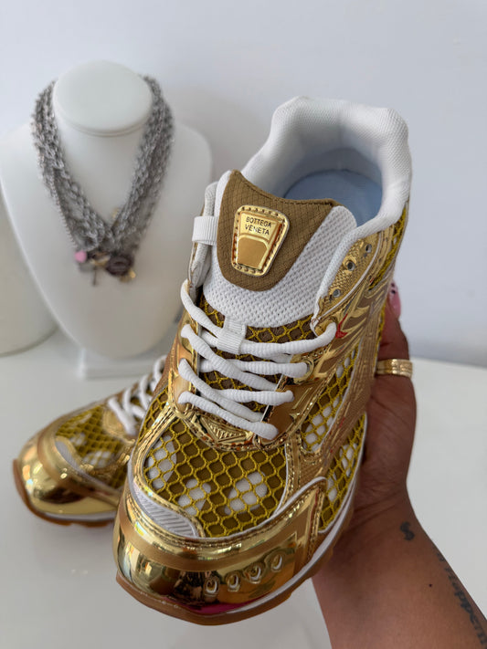 Bottega Veneta Orbit Sneakers (Gold)
